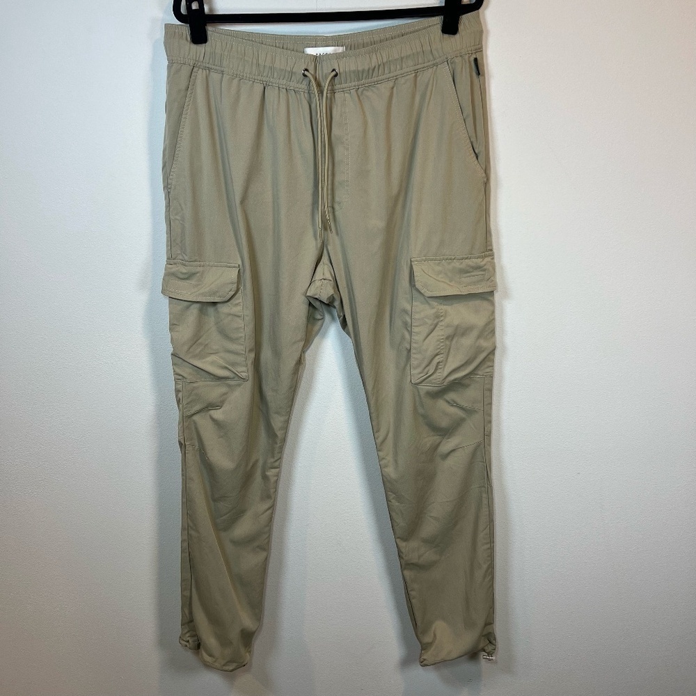 Pacsun Performance Athletic Slim Cargo Pants Tan Pull On Tapered Hiking Mens XL - Picture 1 of 15